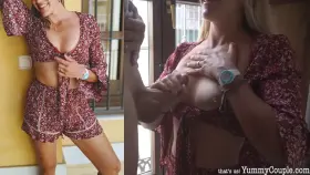 :) After shooting for Insta she got cum shooting on her tits / (OC)
