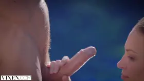 Lily Love blowjob by the pool