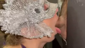 Gloryhole blowjob 6 of 8 - chest shot finish