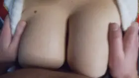 Santa cums between my tits then gets right back to work 😉