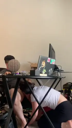 After my girlfriend and I swapped bodies we tried to keep it normal, she was doing a great job working as me, so when I remembered how horny I used to get during work, I thought i’d sneak in and thank her