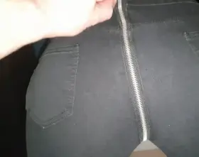 Unzip her and spread her ass cheeks