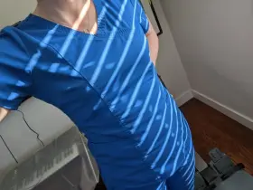 Crossed two of my favorite sub themes...scrubs and sunstripes. 41 (f) nurse