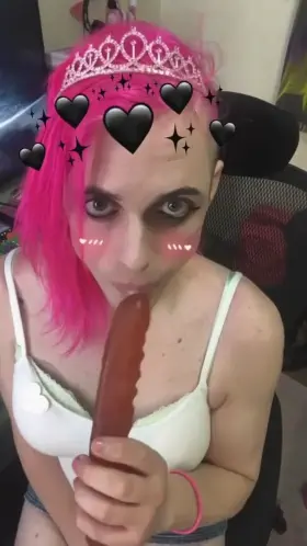 Bimbo femboy training my throat to one day be the perfect, no-gag cockholster & face-fleshlight