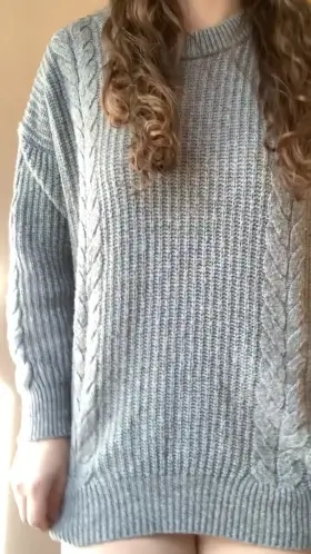 I always feel cute in a big sweater with nothing underneath [oc]