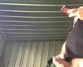 Busting a huge load in the garden shed 💦💦