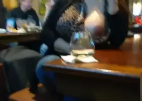 Wife flashing and bartender moves glass for better view [video]