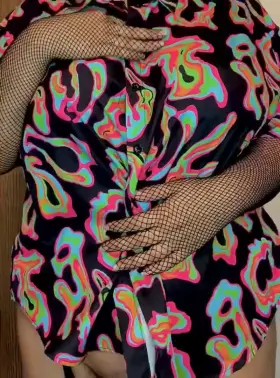 it’s a funky shirt but i’m sure you’re more interested in what’s underneath 🖤