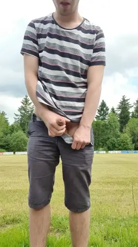 Wanking on the soccer pitch