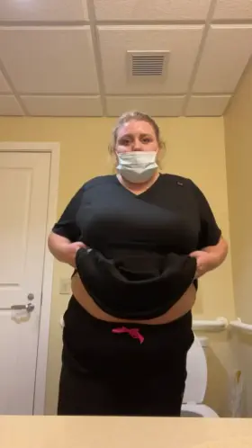 Scrubs with a tit drop