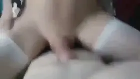 Shemale cums while getting fucked