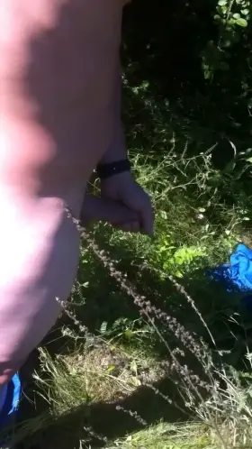 I was horny after work, so I went to a spot I know for some outdoor solo fun, hoping someone would join me