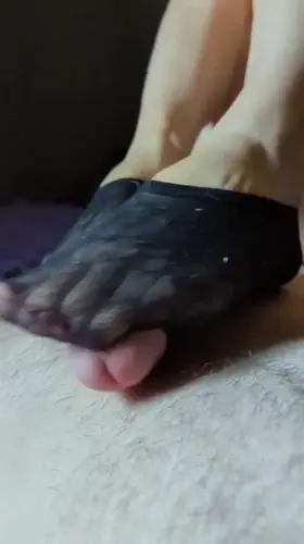 short nylon socks footjob