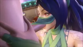 Classic Akali giving a blowjob (Coombot) [League of Legends]