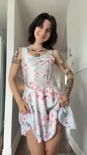 Beautiful Tattooed Petite Showing Off Her Attributes