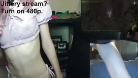 Petite gamer girl Eve black stripping during her gaming session