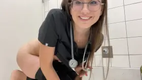 Showing off my butt plug in the public bathroom at work [F]