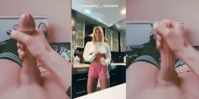 Femboy jerks for a TikTok babe