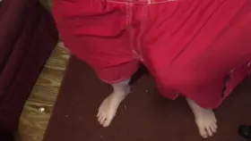 Daddy's[43] big, veiny, soft cock bulging through his shorts. Look how the veins show through them!