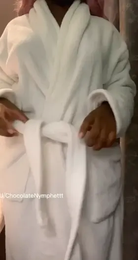 The robe is cute but I like it better off