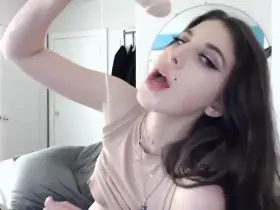 Deepthroating Her Dildo With A Smile