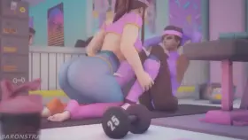 Brigitte and Sombra at the Gym (BaronStrap) [Overwatch]