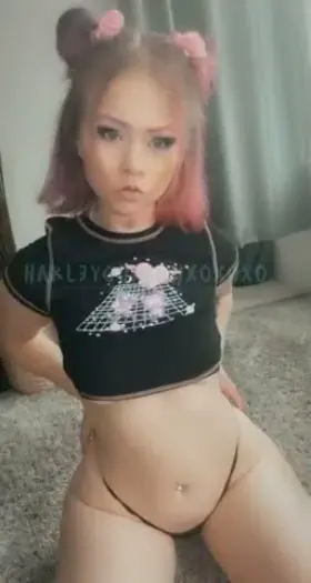 Hopefully the few who enjoy a petite e-girl with a tiny waist & thicc thighs will see this.. 🥺 I love knowing I get you hard 🤤