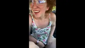 Had a monster orgasm as some dudes chatted outside my car ☺️ love being a slut