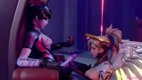 Widowmaker dominate Mercy (blowjob part) (neonsin) [overwatch]