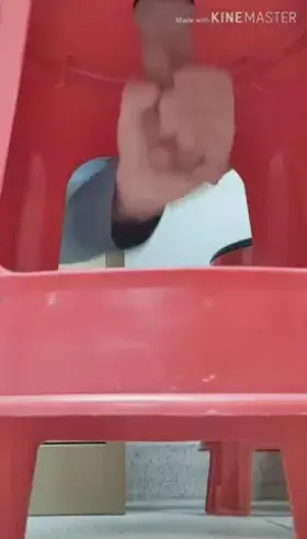 Put the cock in the hole of the chair and squeeze the cow's milk.