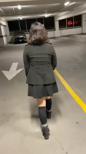 Couldn’t wait to show off a little while looking for a nice spot for some public sex