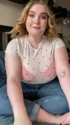 A titty drop from a chubby ginger girl