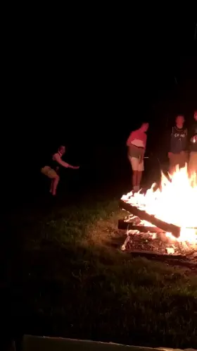 Idiot sets himself on fire trying to show off