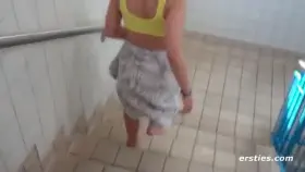 Playing at the public pool.