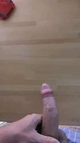 Jerked this uncut hung cock to empty balls that been 2 days full of potent, sticky cum