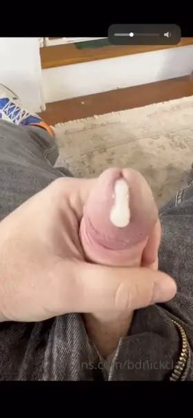 [44] Milking my cock and getting a creamy load
