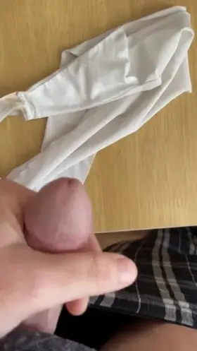 Hubby wanted me to post a video of him cumming on my dirty panties