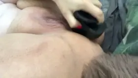 Pregnant 9’ BBC dildo fuck