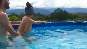 Delicious White Ass Outdoor Amateur Sex In Pool