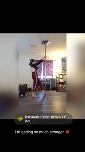 Working on my pole moves… I wonder what I look like spread open on the pole with no clothes [f]