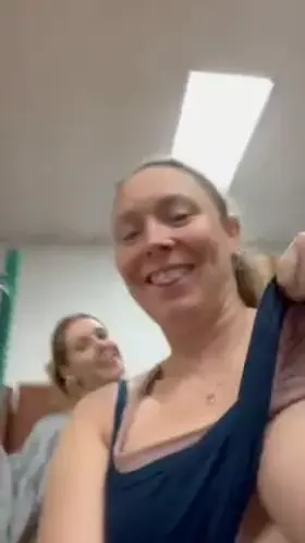 2 hot women in furniture store[GIF]