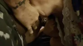My girlfriend taking her bulls cum in her mouth and then spitting it onto my chastity cage