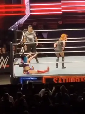 Asuka nearly gets a stinkface by Becky!