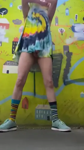 Jacking off under a bridge