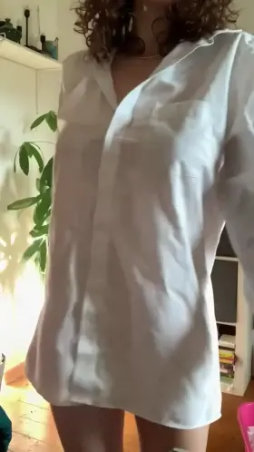 He works from home and doesn't need that white shirt anymore