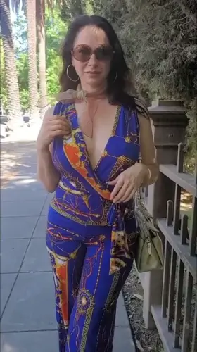 Titty drop on the street while out for a stroll downtown