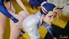 Backstage Ahri x Akali ( futaholic)[ league of legends]