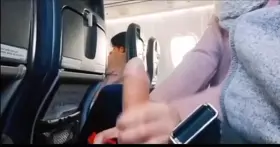 Handjob on a plane next to people why not 😈 exciting right