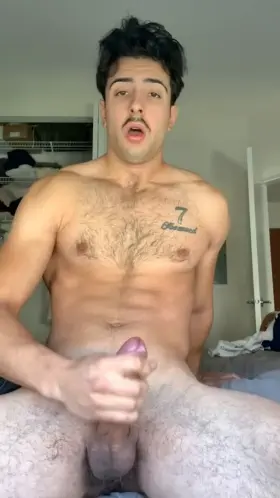 Painting my abs with cum