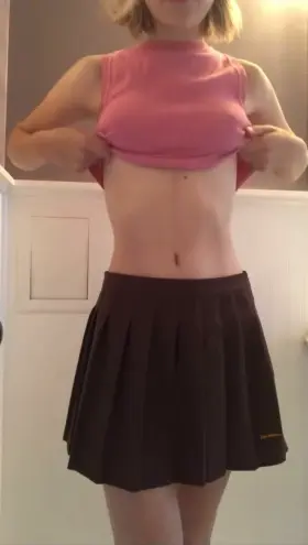 Didn’t wear a bra or panties to class today, figured it’d make it easier for you to bend me over and fuck me when the bell rang 😉🥰